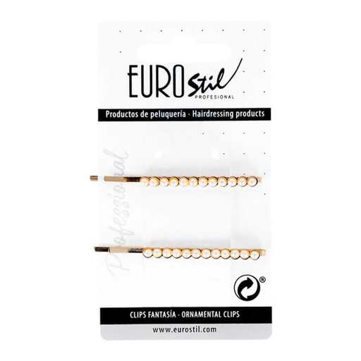 [06930] CLIP 2UD DORADO CON PERLAS - EUROSTIL