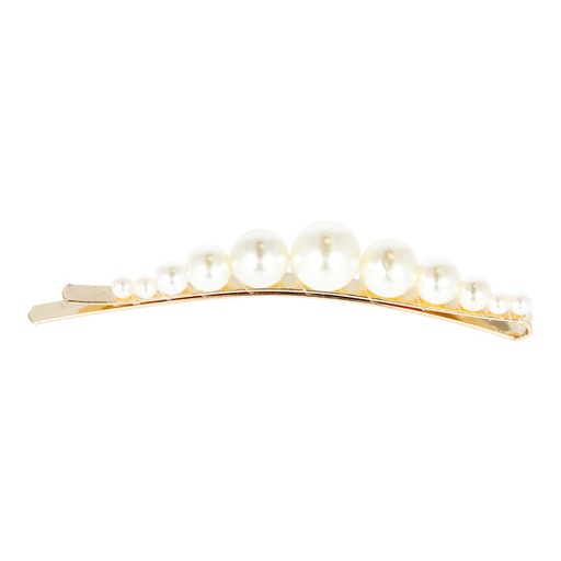 [06933] CLIP DORADO LARGO CON PERLAS SURTIDAS - EUROSTIL