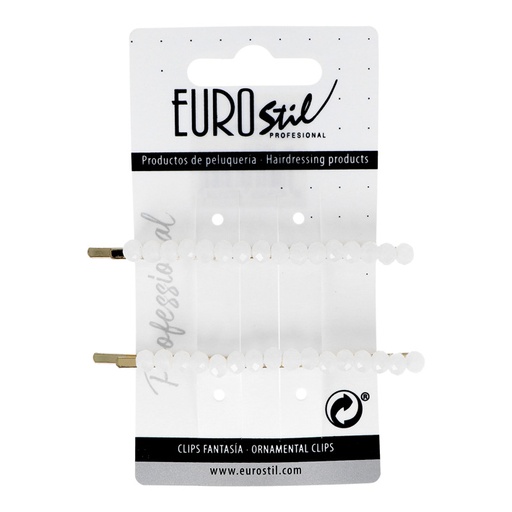 [06931] CLIP 2UD DORADO LARGO CON STRASS - EUROSTIL