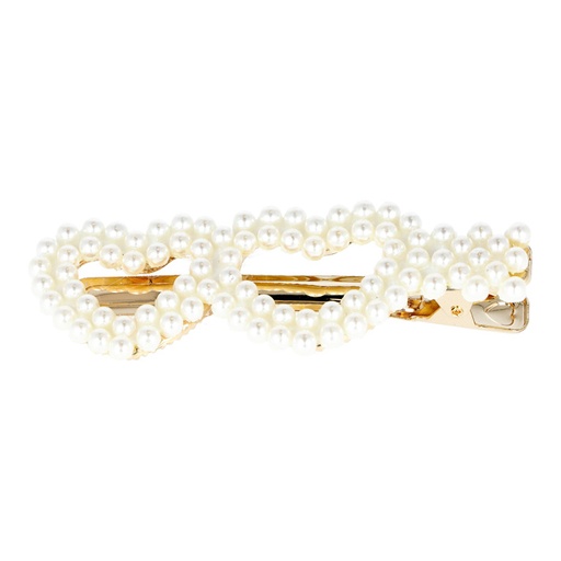[06936] CLIPS 2UD DORADOS CORAZONES CON PERLAS - EUROSTIL