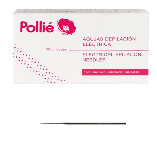 [02966] 50 AGUJAS DEPILACION CONICAS 1MM RECTA INOX - POLLIÉ