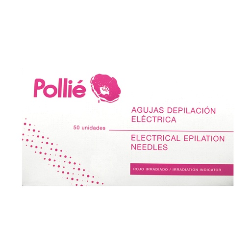 [02970] 50 AGUJAS DEPILACION CONICAS 1,5MM RECTA P.ORO - POLLIÉ