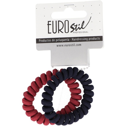 [07459] PACK 2 GOMAS ESPIRAL FORRADAS AZUL Y ROJO - EUROSTIL