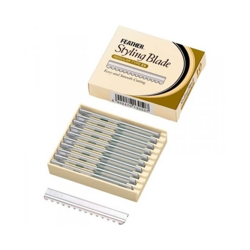[07159 4472] CAJA 10 CUCHILLAS STYLING BLADE - FEATHER