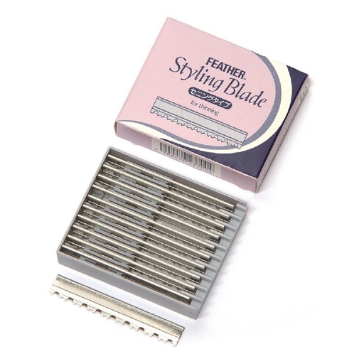 [04389] CAJA 10 CUCHILLAS STYLING RAZOR-W - FEATHER