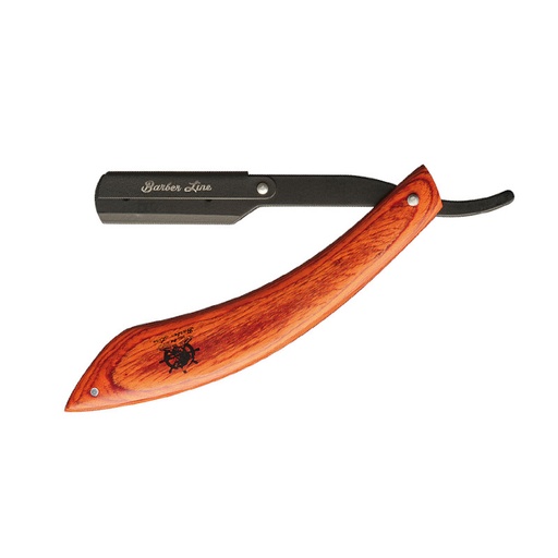 [04983] NAVAJA AFEITAR MANGO MADERA - BARBER LINE