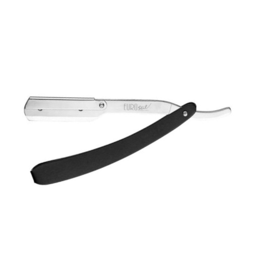[04544] NAVAJA AFEITAR METAL MANGO NEGRA - EUROSTIL