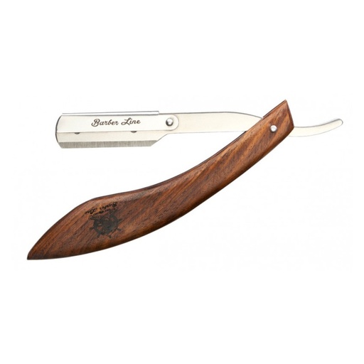 [04930] NAVAJA RASURADO MANGO MADERA - BARBER LINE