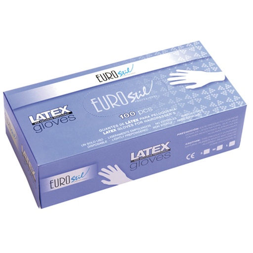 [01671] CAJA 100 GUANTES TALLA S LATEX BLANCO - EUROSTIL
