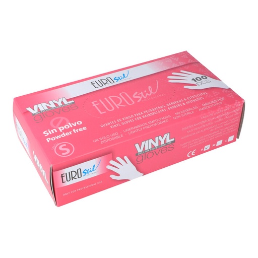 [06689] CAJA 100 GUANTES TALLA S VINILO SIN POLVO - EUROSTIL