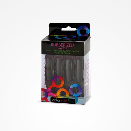 [BFFRA91002  23717] PINZAS DE GOMA NEGRA PARA CABELLO 4 UNIDADES - FRAMAR