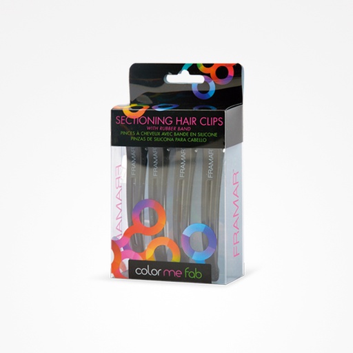[BFFRA91000 28688] PINZAS DE SILICONA NEGRA PARA CABELLO 4 UNIDADES - FRAMAR