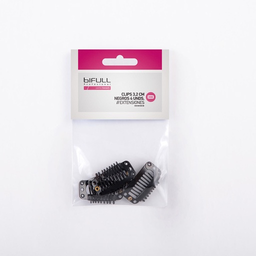 [BFEXT78015 11765] PACK 4UD CLIPS EXTENSIONES 3.2CM NEGRAS - BIFULL