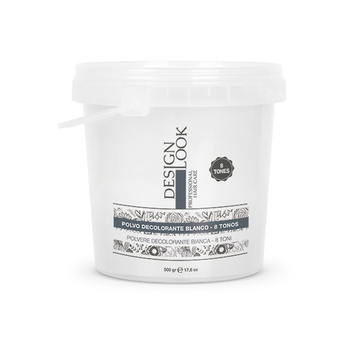 [DLPEL01602  22968] POLVO DECOLORANTE 8 TONOS BLANCO VASO 500GR - DESIGN LOOK
