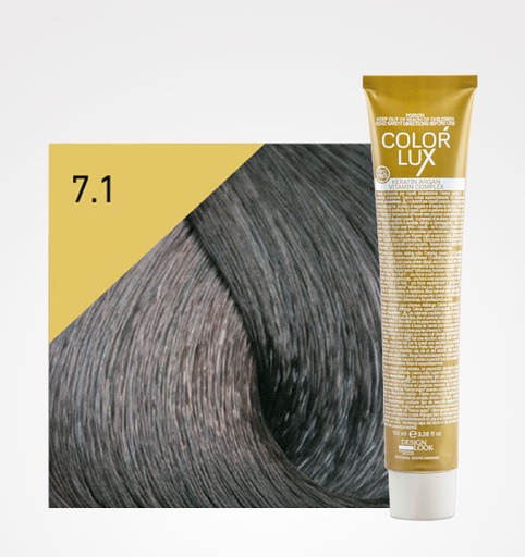 [DLPEL01517] TINTE COLOR LUX 7.1 RUBIO CENIZA 100ML - DESIGN LOOK