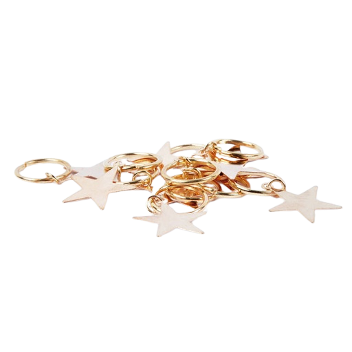 [BFUTI43471 24101] PACK 10UD ANILLAS DECORATIVAS CON ESTRELLAS PARA EL CABELLO - BIFULL