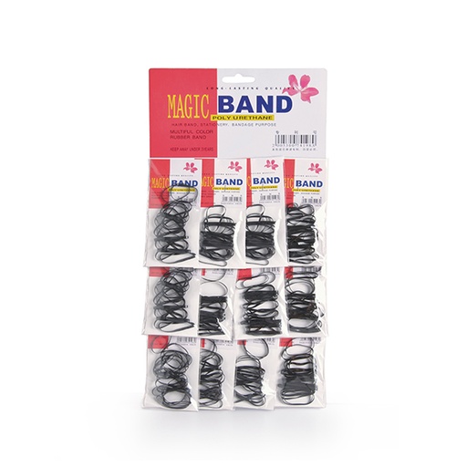 [BFUTI42304 16017] CARTON 12 BOLSAS 20UD GOMAS ELASTICAS NEGRAS 30MM - BIFULL