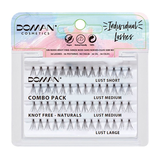 [XP1649174] PESTAÑAS INDIVIDUALES SIN NUDO LUST COMBO - DOMAN